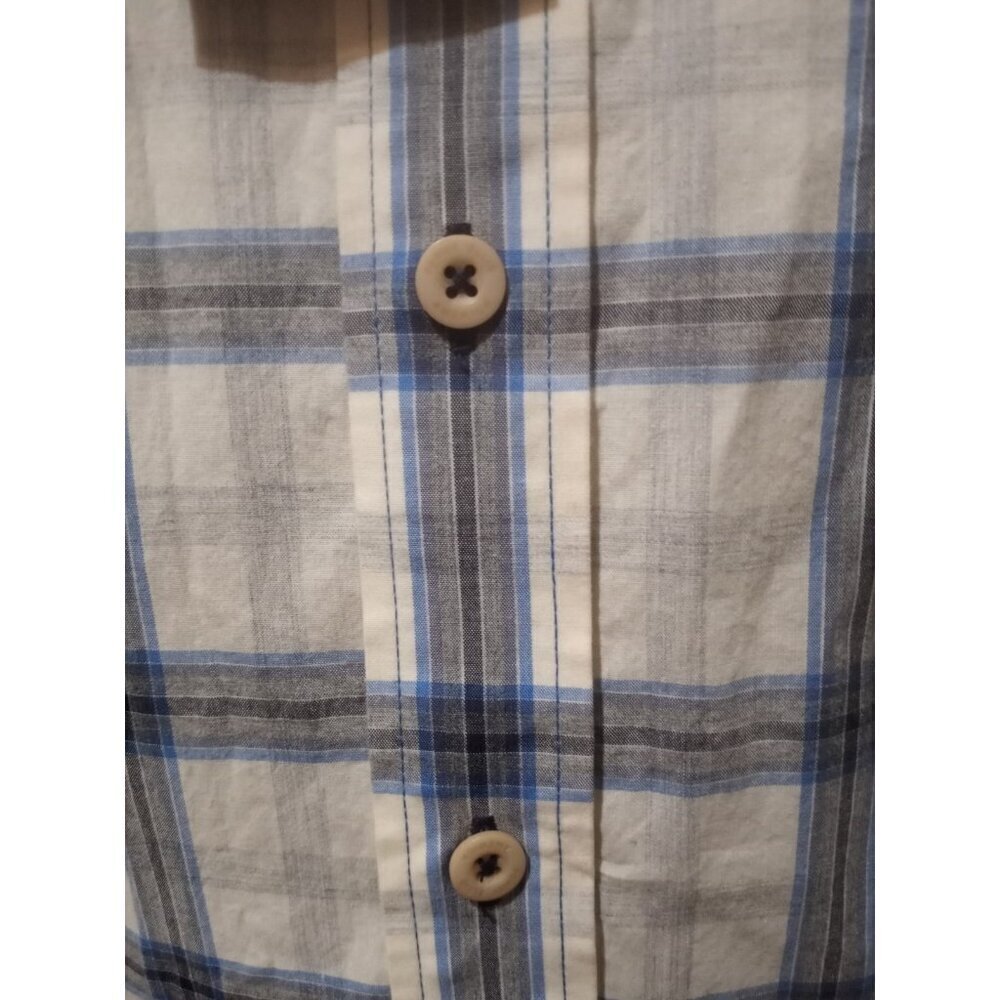 New Perry Ellis America men's long sleeve button White Blue Shirt Medium M NWT - Picture 6 of 12